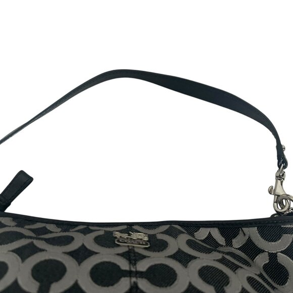Coach Canvas Black and Silver Signature C Handbag - Picture 3 of 11
